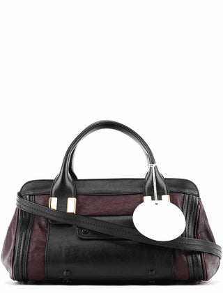 Chloe Burgundy Black Leather Alice 2-Way Bag