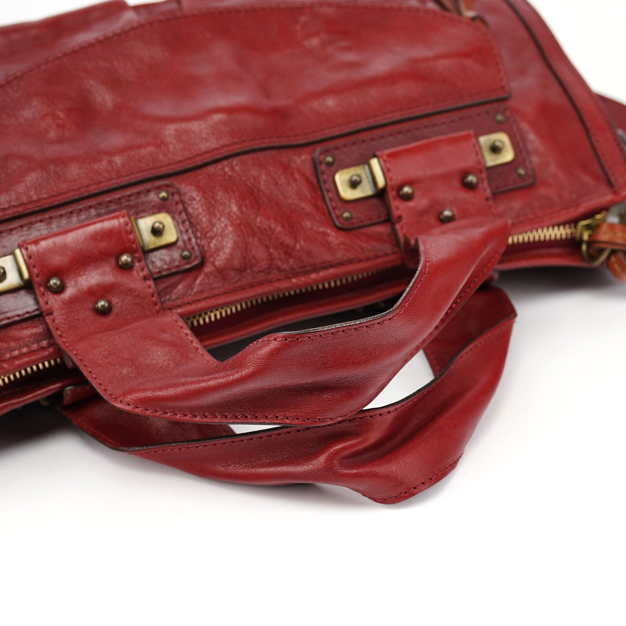 Chloé Burgundy Lambskin Leather Tote Bag