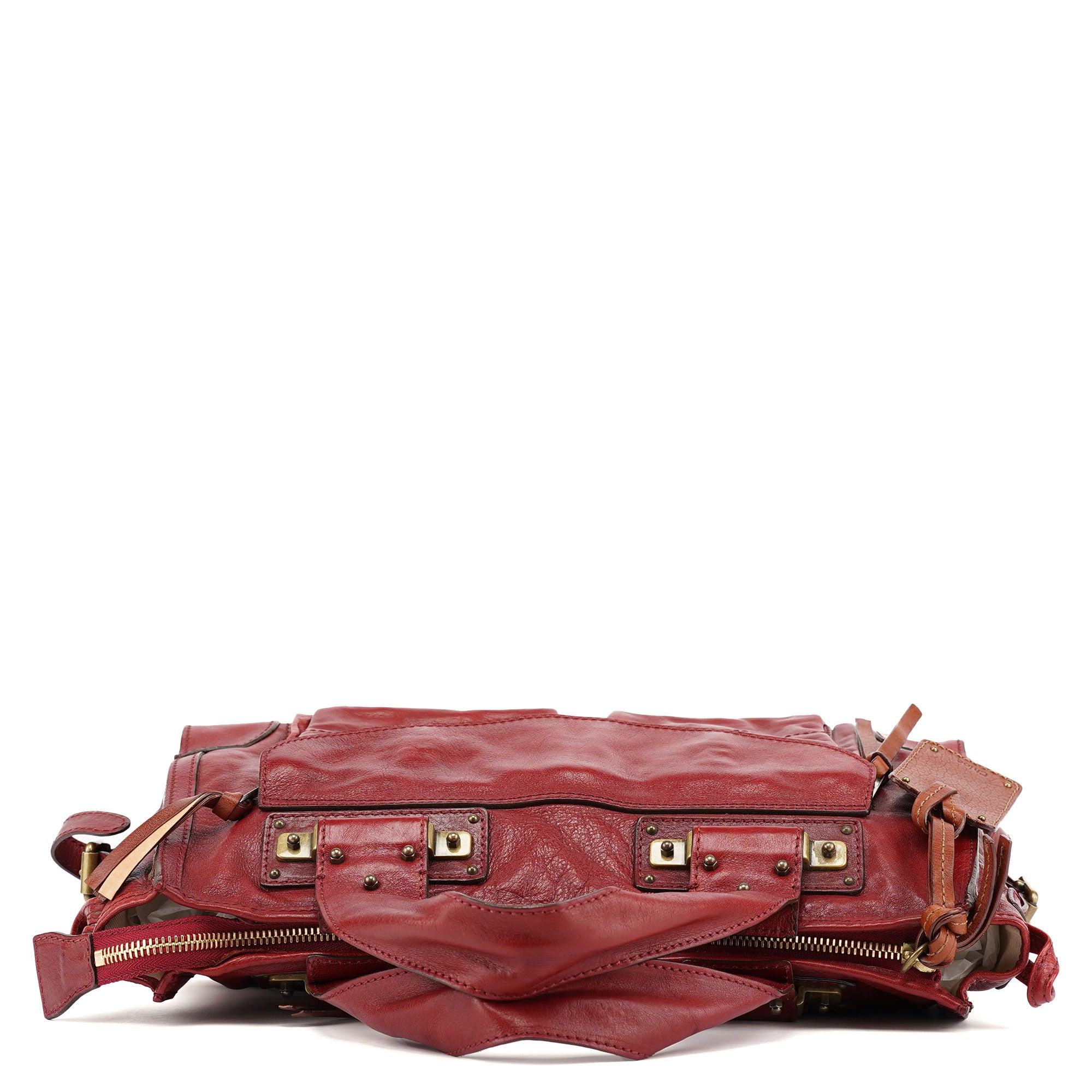 Chloé Burgundy Lambskin Leather Tote Bag