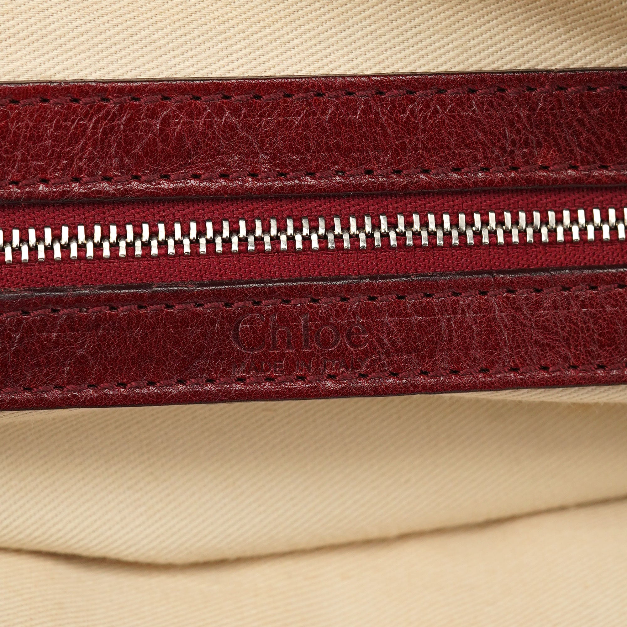 Chloé Burgundy Lambskin Leather Tote Bag
