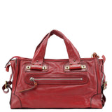 Chloé Burgundy Lambskin Leather Tote Bag