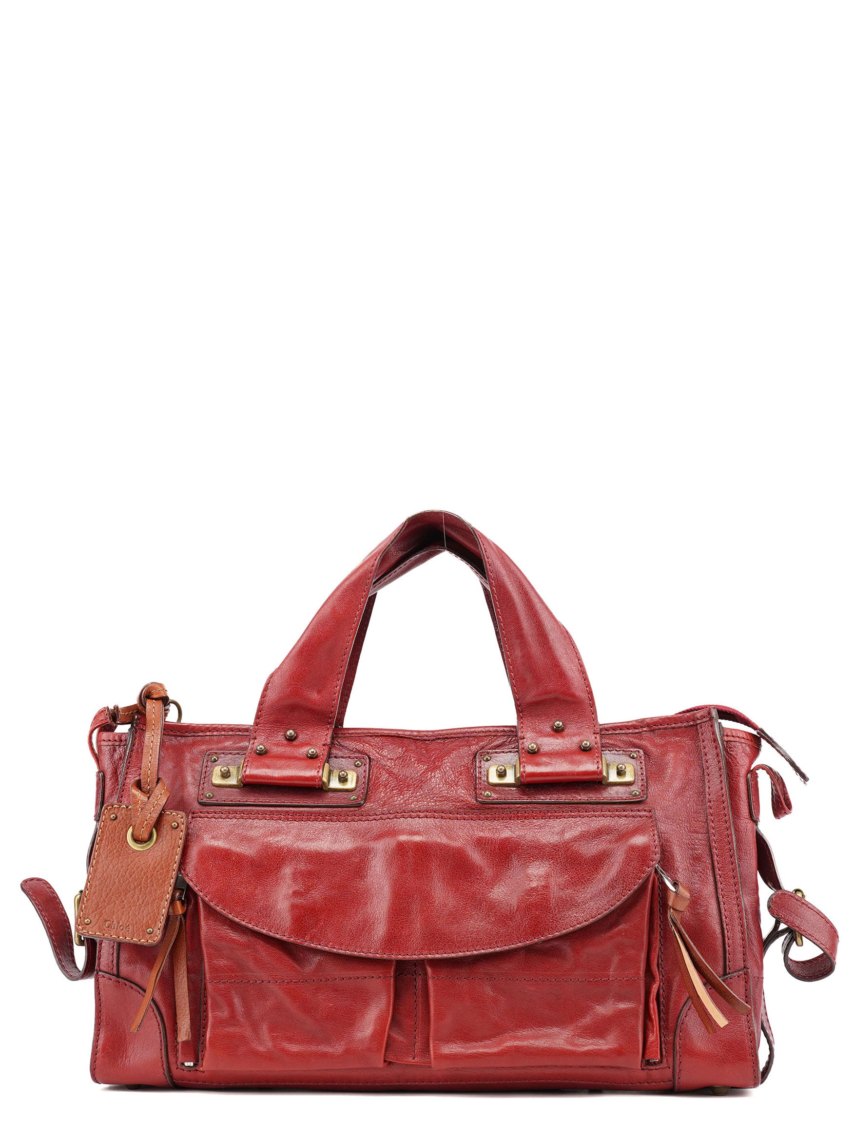 Chloé Burgundy Lambskin Leather Tote Bag