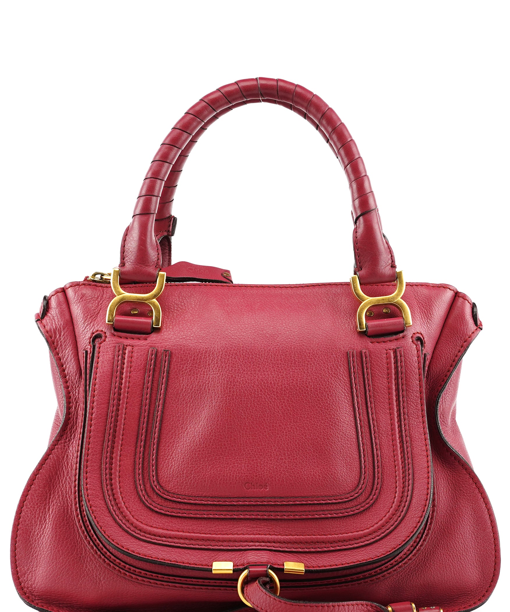 Chloé Burgundy Leather Marcie 2-Way Bag