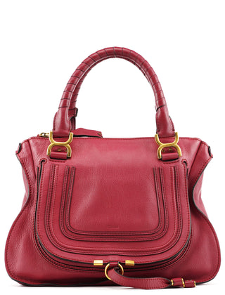 Chloé Burgundy Leather Marcie 2-Way Bag