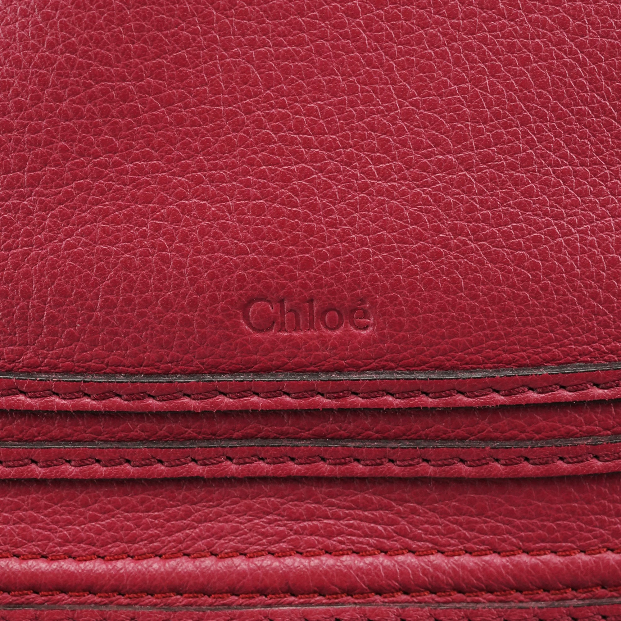 Chloé Burgundy Leather Marcie 2-Way Bag