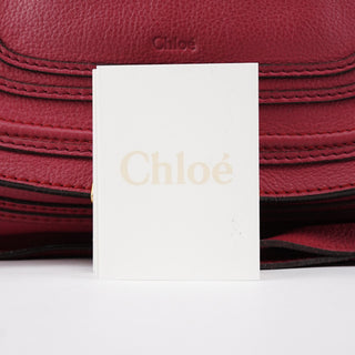 Chloé Burgundy Leather Marcie 2-Way Bag