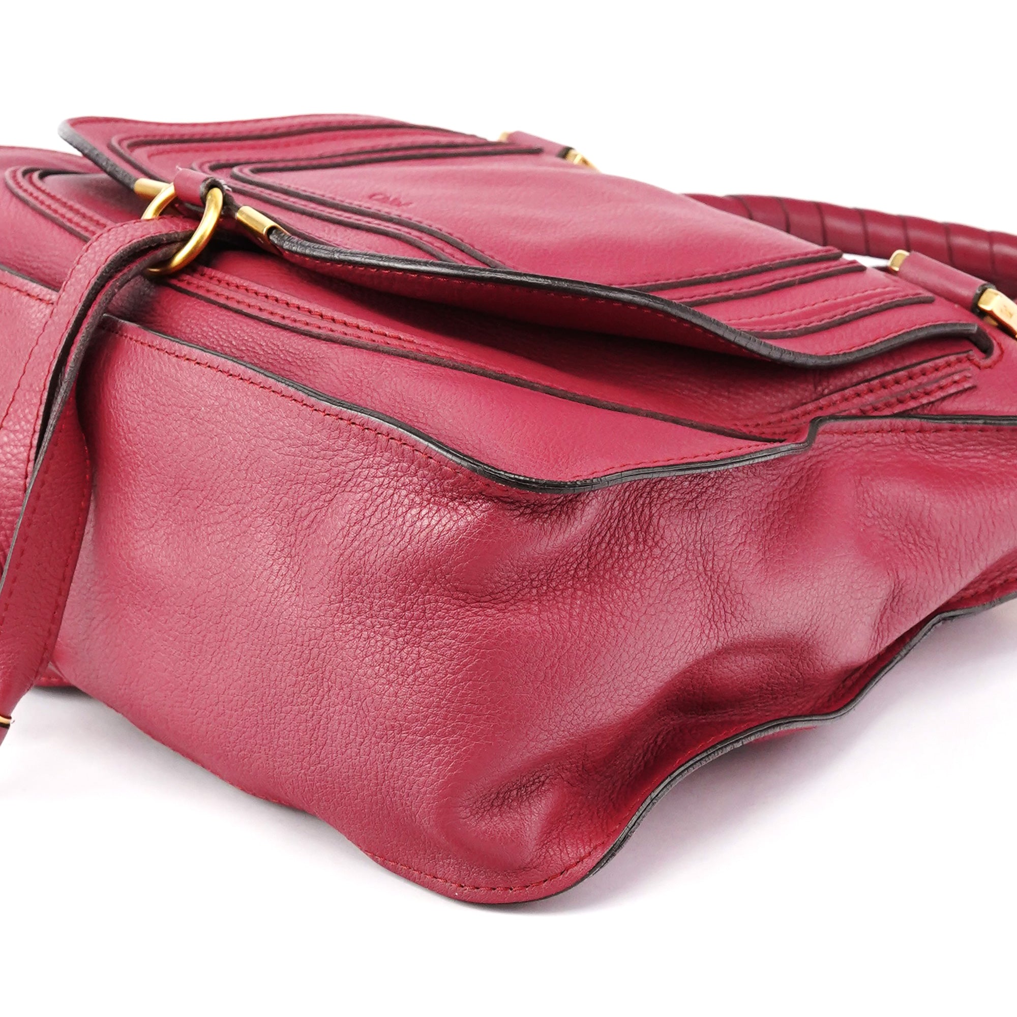 Chloé Burgundy Leather Marcie 2-Way Bag