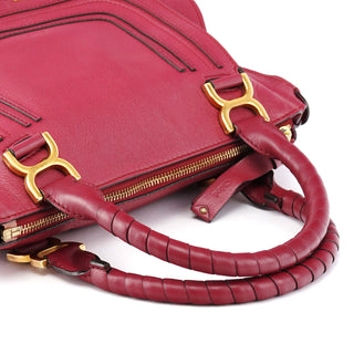 Chloé Burgundy Leather Marcie 2-Way Bag