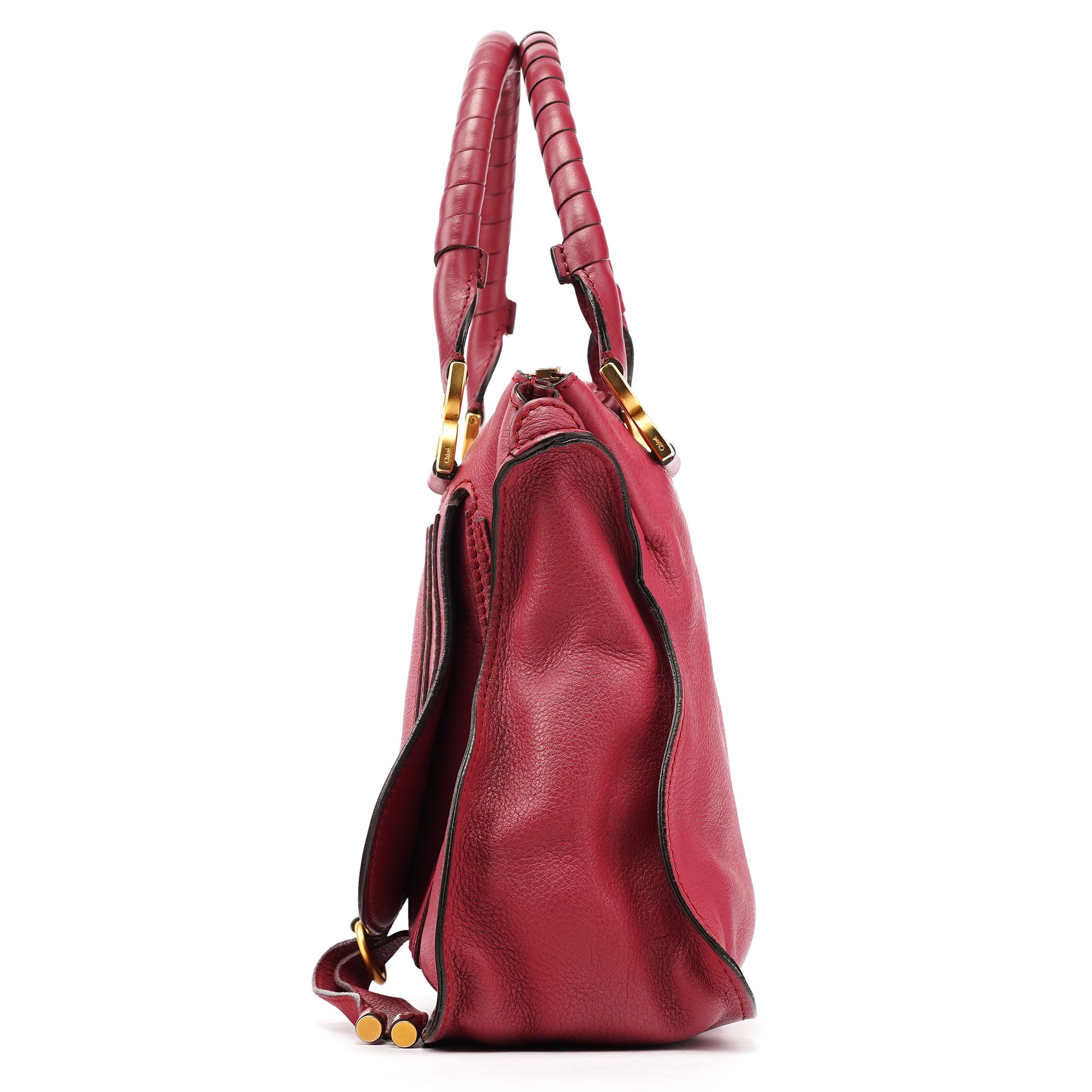 Chloé Burgundy Leather Marcie 2-Way Bag