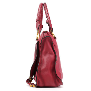 Chloé Burgundy Leather Marcie 2-Way Bag