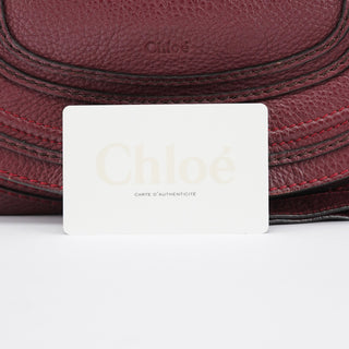 Chloe Burgundy Leather Marcie Shoulder Bag