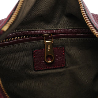 Chloe Burgundy Leather Marcie Shoulder Bag