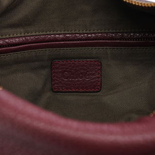 Chloe Burgundy Leather Marcie Shoulder Bag