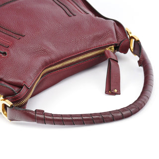 Chloe Burgundy Leather Marcie Shoulder Bag