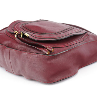 Chloe Burgundy Leather Marcie Shoulder Bag