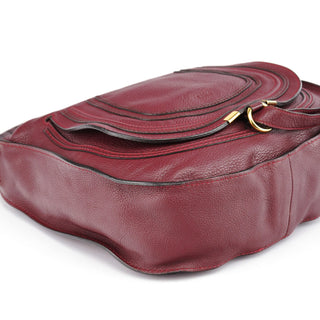 Chloe Burgundy Leather Marcie Shoulder Bag