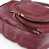 Chloe Burgundy Leather Marcie Shoulder Bag