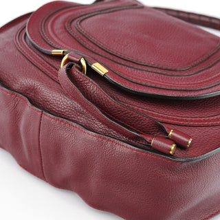 Chloe Burgundy Leather Marcie Shoulder Bag