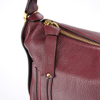 Chloe Burgundy Leather Marcie Shoulder Bag