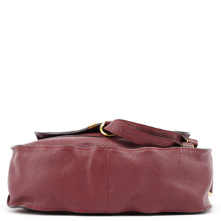 Chloe Burgundy Leather Marcie Shoulder Bag