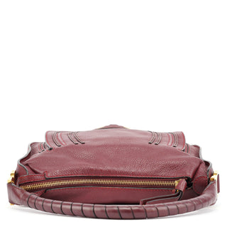 Chloe Burgundy Leather Marcie Shoulder Bag