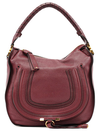 Chloe Burgundy Leather Marcie Shoulder Bag