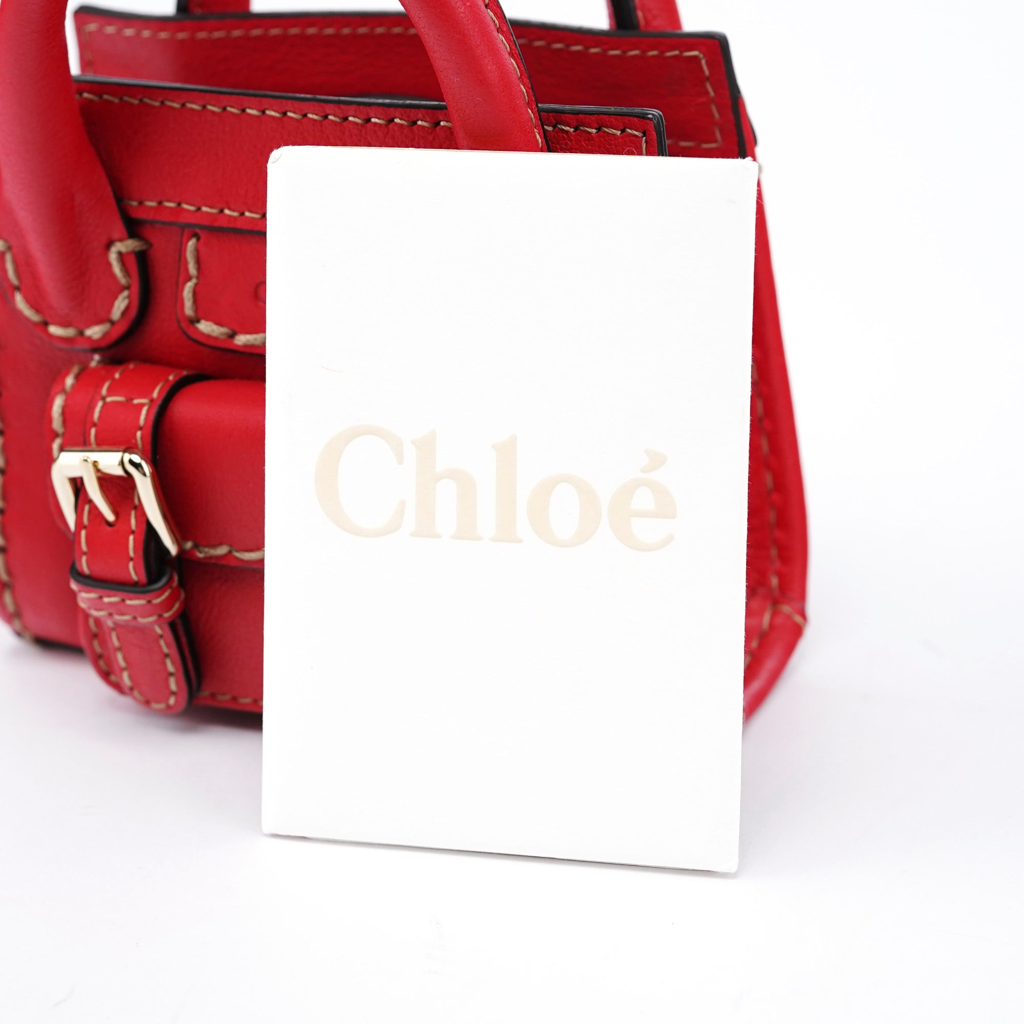 Chloé Burgundy Leather Micro Edith Bag