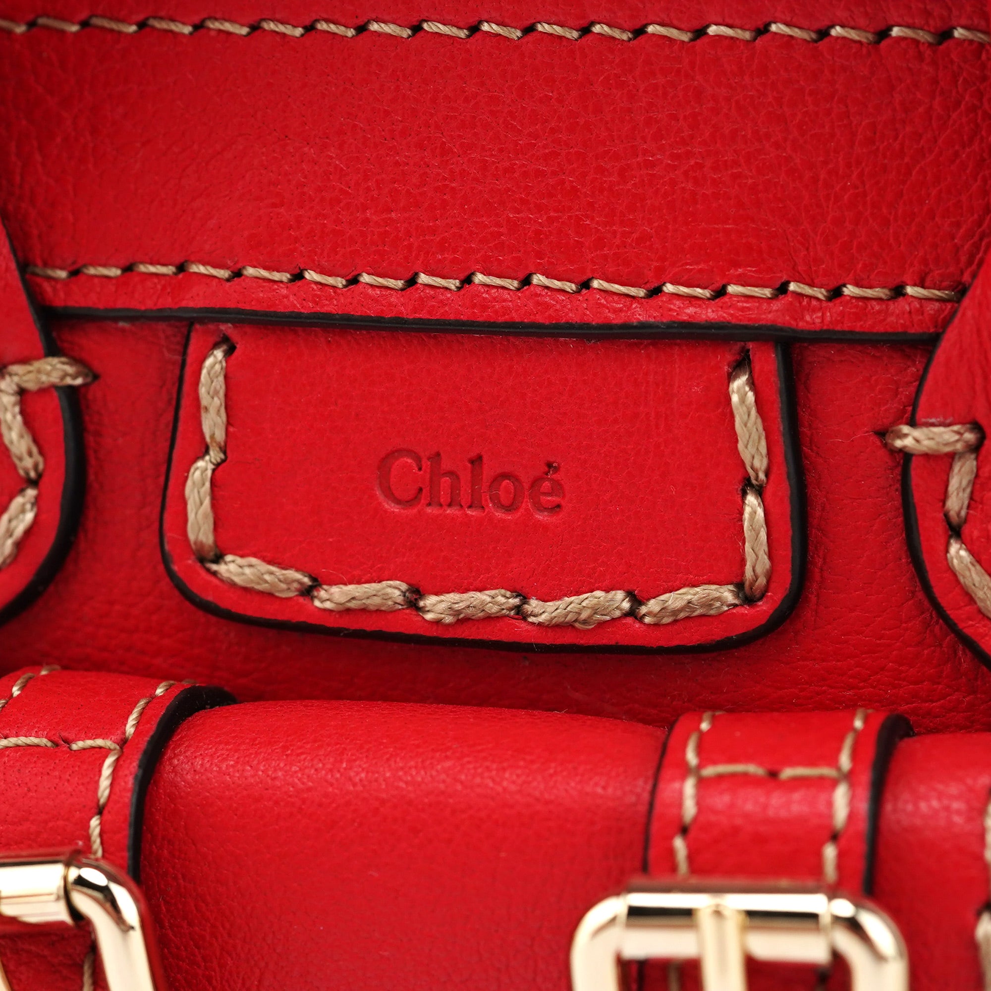 Chloé Burgundy Leather Micro Edith Bag