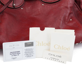 Chloé Burgundy Leather Paddington Tote Bag