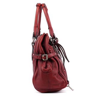 Chloé Burgundy Leather Paddington Tote Bag