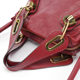 Chloe Burgundy Leather Paraty 2-Way Bag