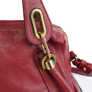 Chloe Burgundy Leather Paraty 2-Way Bag