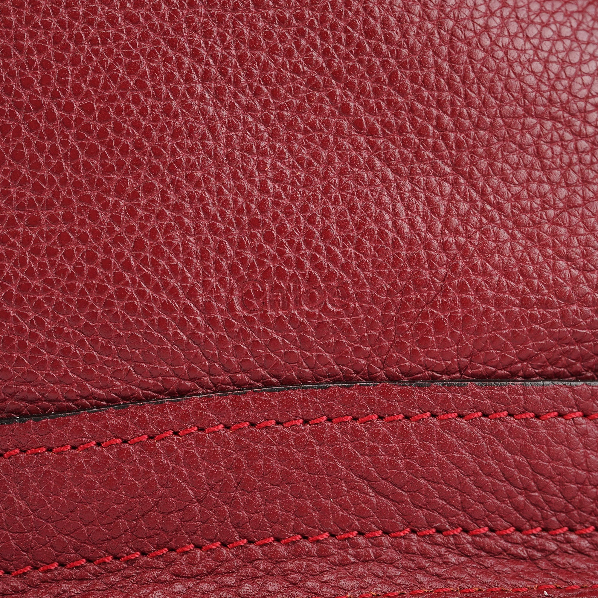 Chloe Burgundy Leather Paraty 2-Way Bag