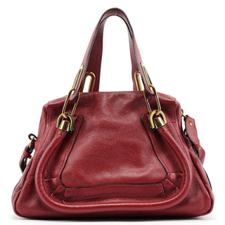 Chloe Burgundy Leather Paraty 2-Way Bag