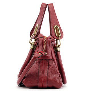 Chloe Burgundy Leather Paraty 2-Way Bag