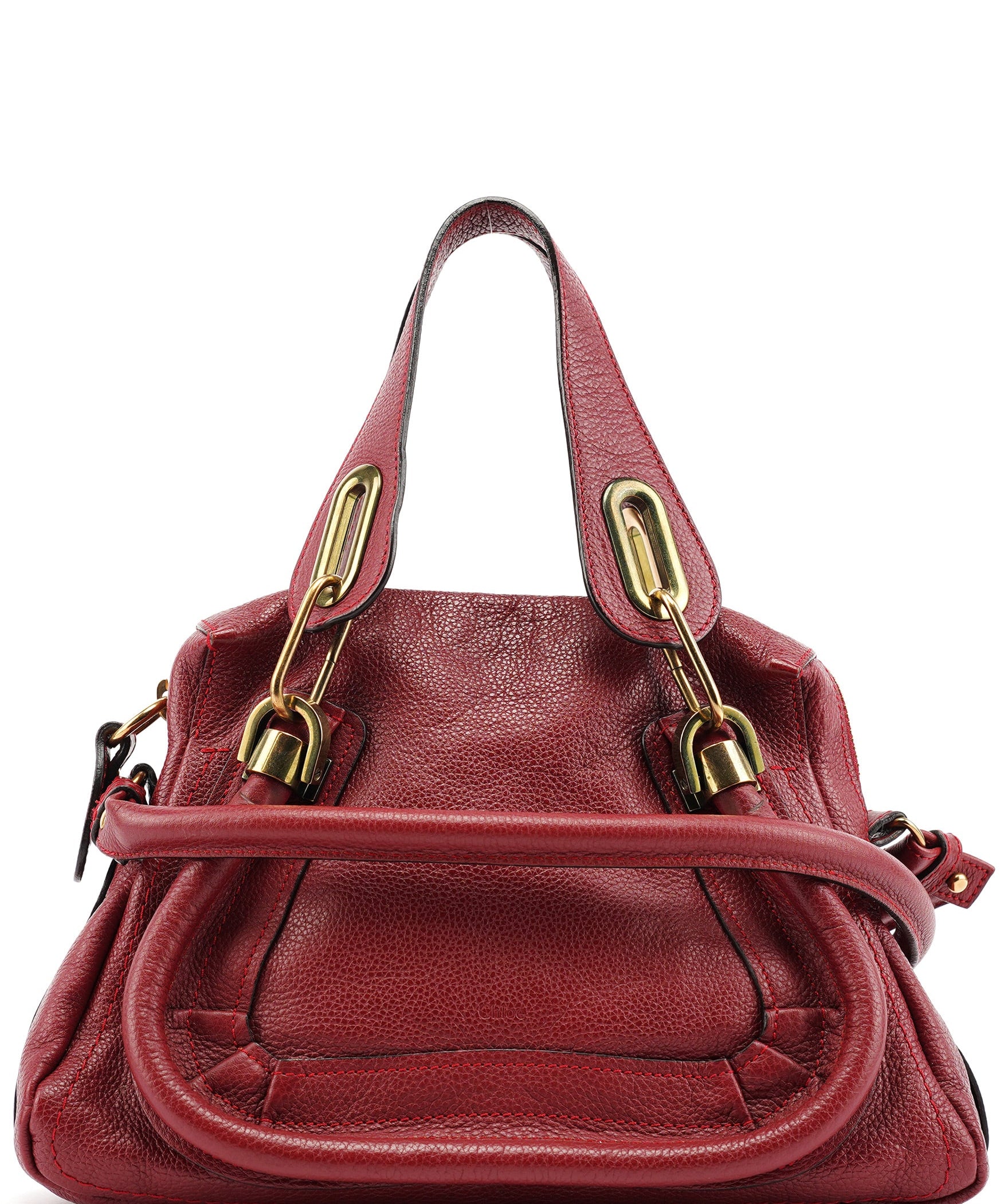 Chloe Burgundy Leather Paraty 2-Way Bag