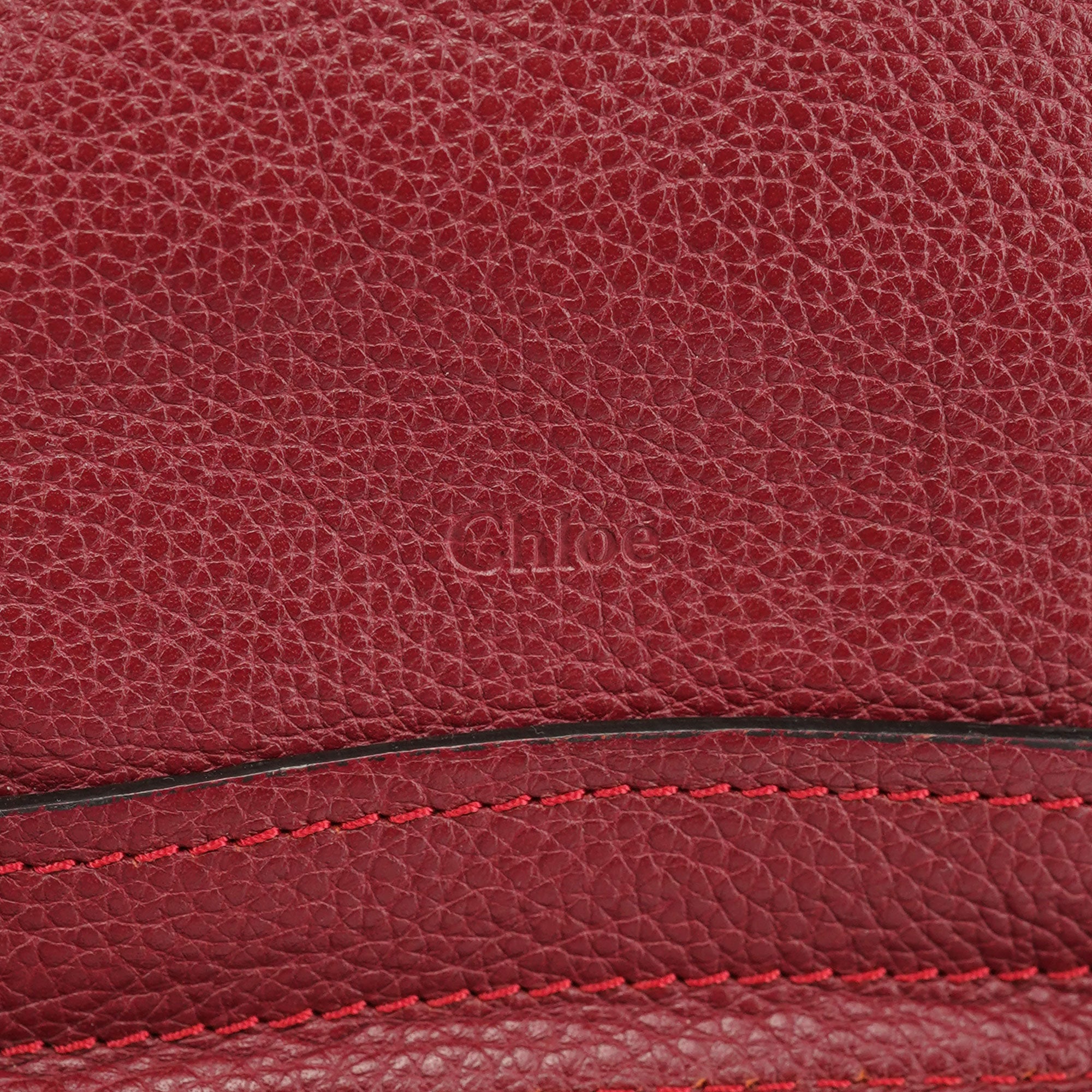 Chloé Burgundy Leather Paraty 2-Way Shoulder Bag
