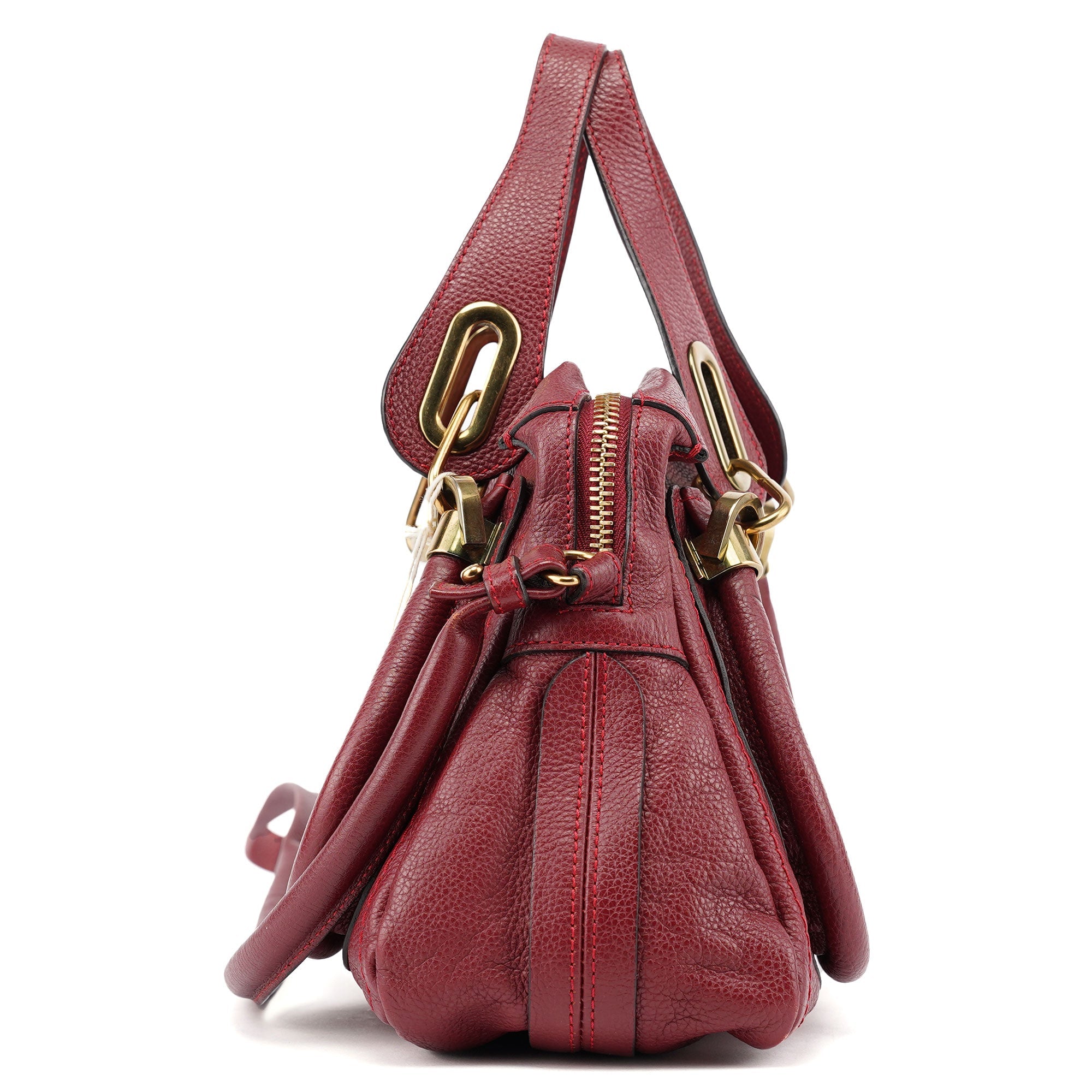 Chloé Burgundy Leather Paraty 2-Way Shoulder Bag