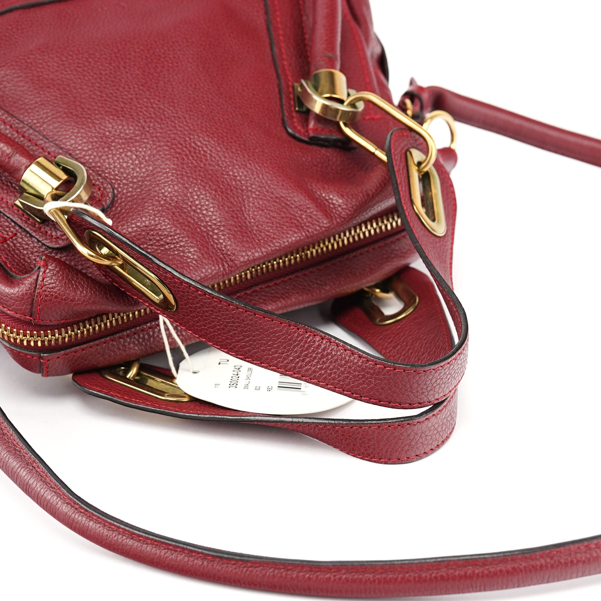Chloé Burgundy Leather Paraty 2-Way Shoulder Bag