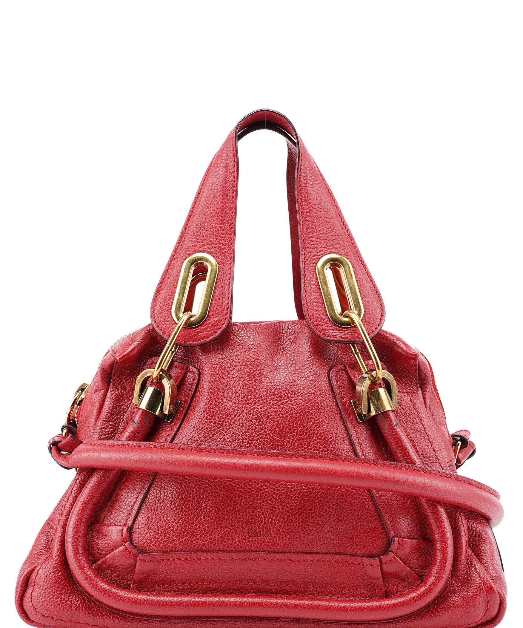 Chloé Burgundy Leather Paraty 2-Way Shoulder Bag