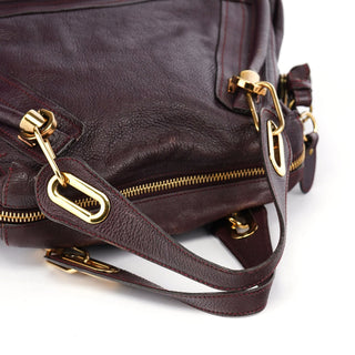 Chloé Burgundy Leather Paraty 2-Way Shoulder Bag