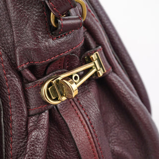 Chloé Burgundy Leather Paraty 2-Way Shoulder Bag