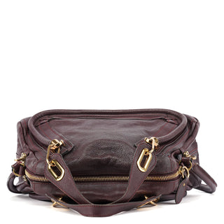 Chloé Burgundy Leather Paraty 2-Way Shoulder Bag