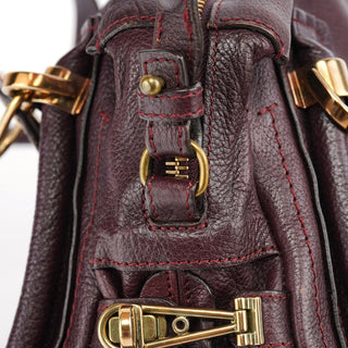 Chloé Burgundy Leather Paraty 2-Way Shoulder Bag