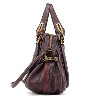 Chloé Burgundy Leather Paraty 2-Way Shoulder Bag