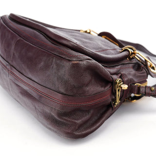 Chloé Burgundy Leather Paraty 2-Way Shoulder Bag