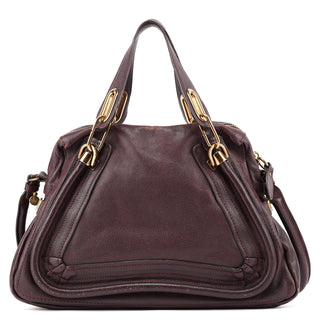 Chloé Burgundy Leather Paraty 2-Way Shoulder Bag