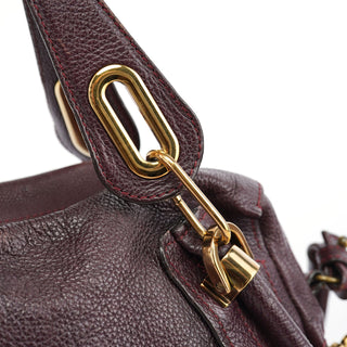 Chloé Burgundy Leather Paraty 2-Way Shoulder Bag