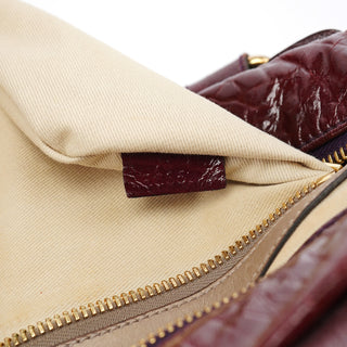 Chloe Burgundy Patent Leather Bay Tote Bag