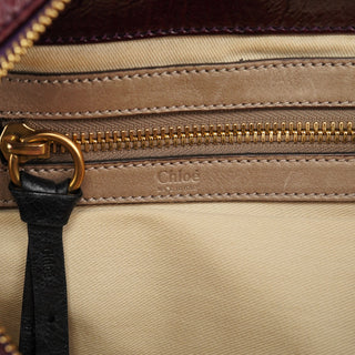 Chloe Burgundy Patent Leather Bay Tote Bag